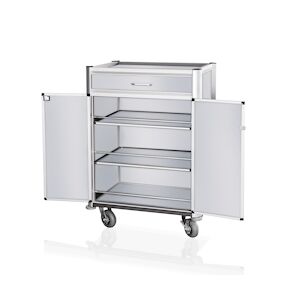 WAS Germany - Chariot d'approvisionnement minibar, 84 x 60 x 135 cm, profilés à bords clairs/optique alu (4448001)