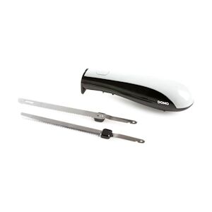 DOMO Couteau Electrique - Lames dentelées en acier inoxydable - 590 gr - 150W - Noir / Blanc usage non-intensif DOMO