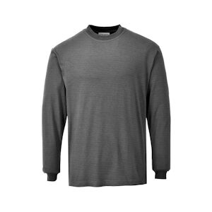 Portwest - Tee-shirt résistant à la flamme manches longues antistatique Gris Taille SS