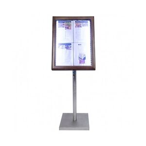 SECURIT Porte-menu Led Classic bois aspect Wengé