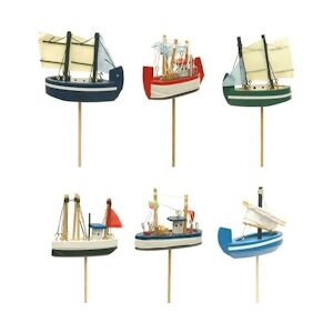 MONDO DECO Bateaux Assortis Bois Artisanat Bois Multicolore Hauteur : 7 cm L. 7,5 cm x 200 Mondo Déco