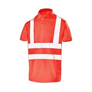 Cepovett - Polo manches courtes Fluo Base 2 Rouge Taille SS