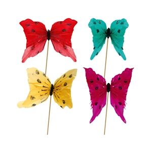 MONDO DECO Deco Papillon GM Plume Les Papillons Coloris Aléatoires Hauteur : 13 cm L. 18 cm x 200 Mondo Déco