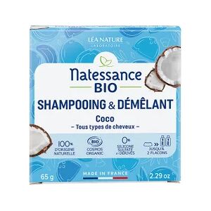 Natessance Champú & Desenredante Sólido Coco Bio Vegan 65g - Publicité