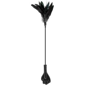 Sweet Caress Cravache main noire bdsm avec plumes noires Noir