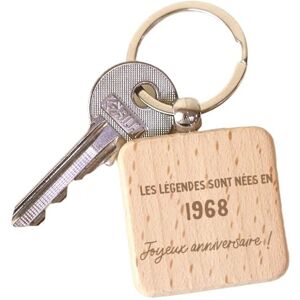 Cadeaux.com porte-cle en bois message generique homme ne en 1968