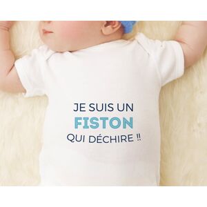 Cadeaux.com Body personnalisé pour bébé - Collection 'Je déchire' - Modèle Bleu