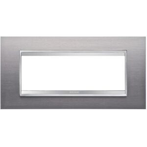 Gewiss Chorus Plaque LUX 6P acier inox brossé GW16206MI