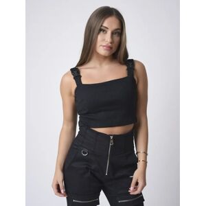 Project X Paris Crop top avec clips bretelle - Couleur - Noir, Taille - XS