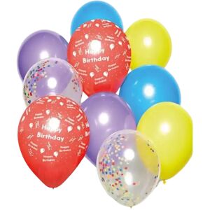 Amscan Bouquet de 10 ballons Happy Birthday multicolores