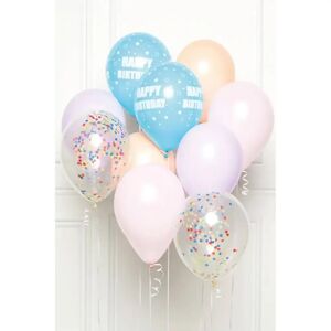 Amscan Bouquet de 10 ballons Happy Birthday bleus