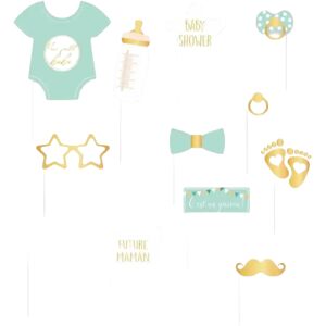 STC PRO Photobooth Baby Shower bleu - 12 accessoires