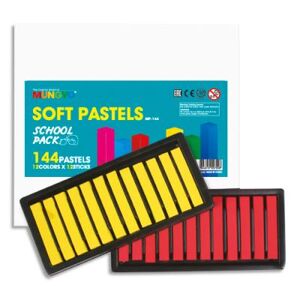 Pastels secs Mungyo  - 12 plateaux de 12 pastels pour 12 couleurs basiques - pack de 144