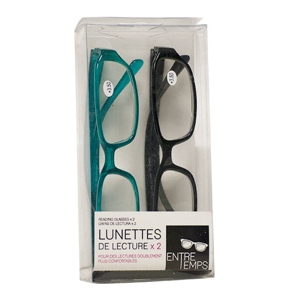 Lysse Optique Lunettes de Lecture Bleue et Noire +3.50