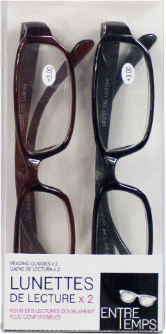 Lysse Optique Lunettes de Lecture Marron et Noire +3.00