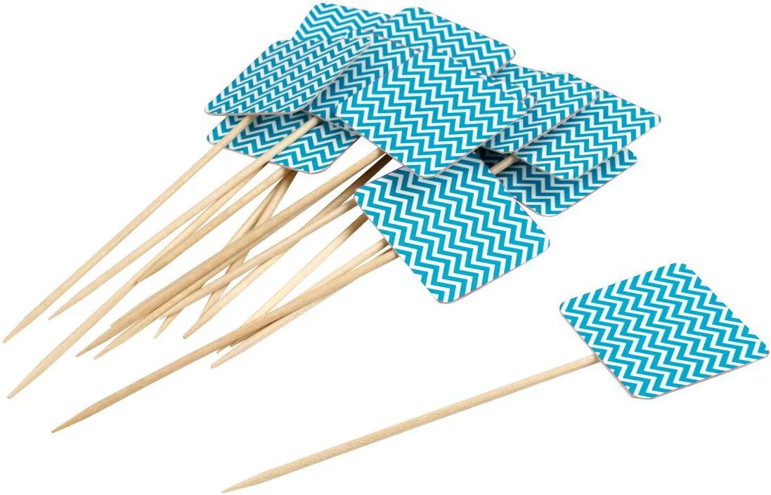 Lot de 50 cure-dents avec drapeau pour apéritif Eco Friendly Fackelmann [Gris]