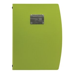 Securit® Protège-menu A4 - Vert - Gamme Rio - 1 double insert inclus - Plaque motif couverts