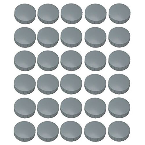 Faxland Magneten Ø 24 mm, hechtmagneten voor whiteboard, koelkastmagneet, magneetbord, magneetwand, magneet rond, grijs, 1