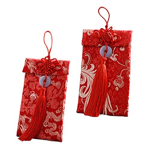 ENESEA Bruiloftsbenodigdheden, 2 stuks Nieuwjaar rode envelop Decoratieve enveloppen Wenskaartenveloppen Chinese rode envelop Bruiloftsenveloppen Feest Rode Zak Chique Rode Envelop Delicate Geschenkpakket Az
