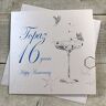 WHITE COTTON CARDS Happy Anniversary 40 Years Anniversary Topas, handgemaakt, wit