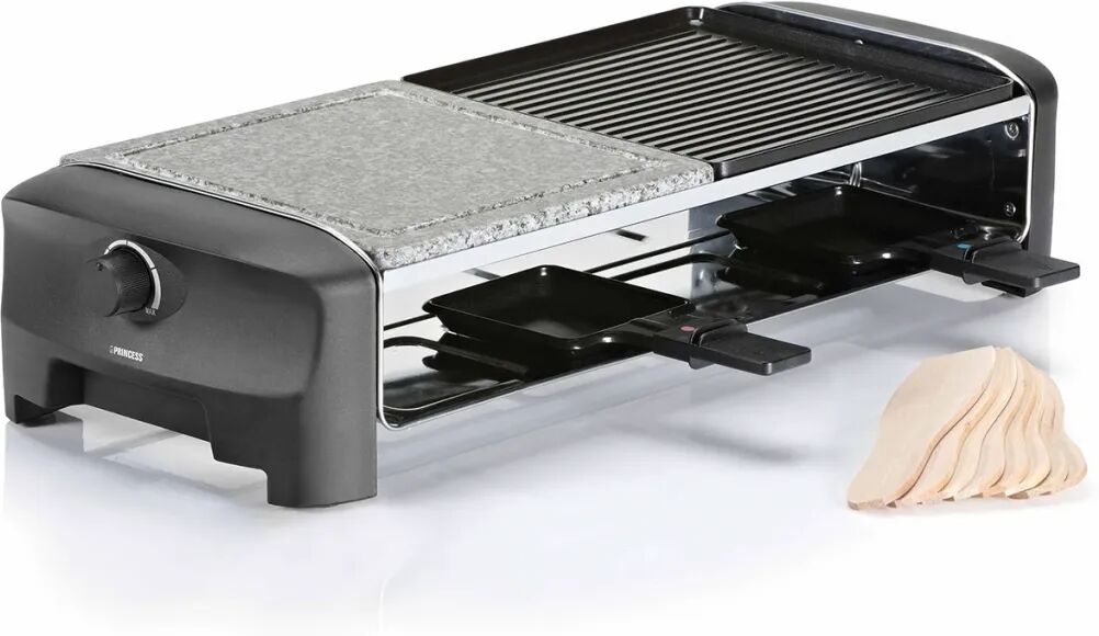 Princess Gril à raclette en pierre avec 8 poêles 1300 W 162820