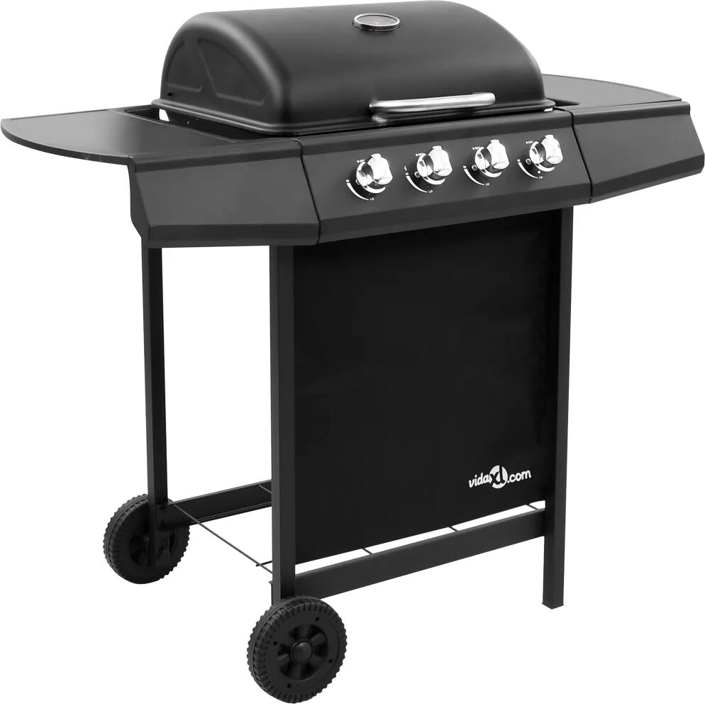 vidaXL Barbecue gril à gaz avec 4 brûleurs Noir