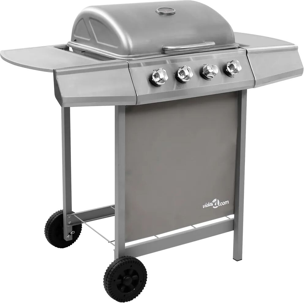 vidaXL Barbecue gril à gaz avec 4 brûleurs Argenté