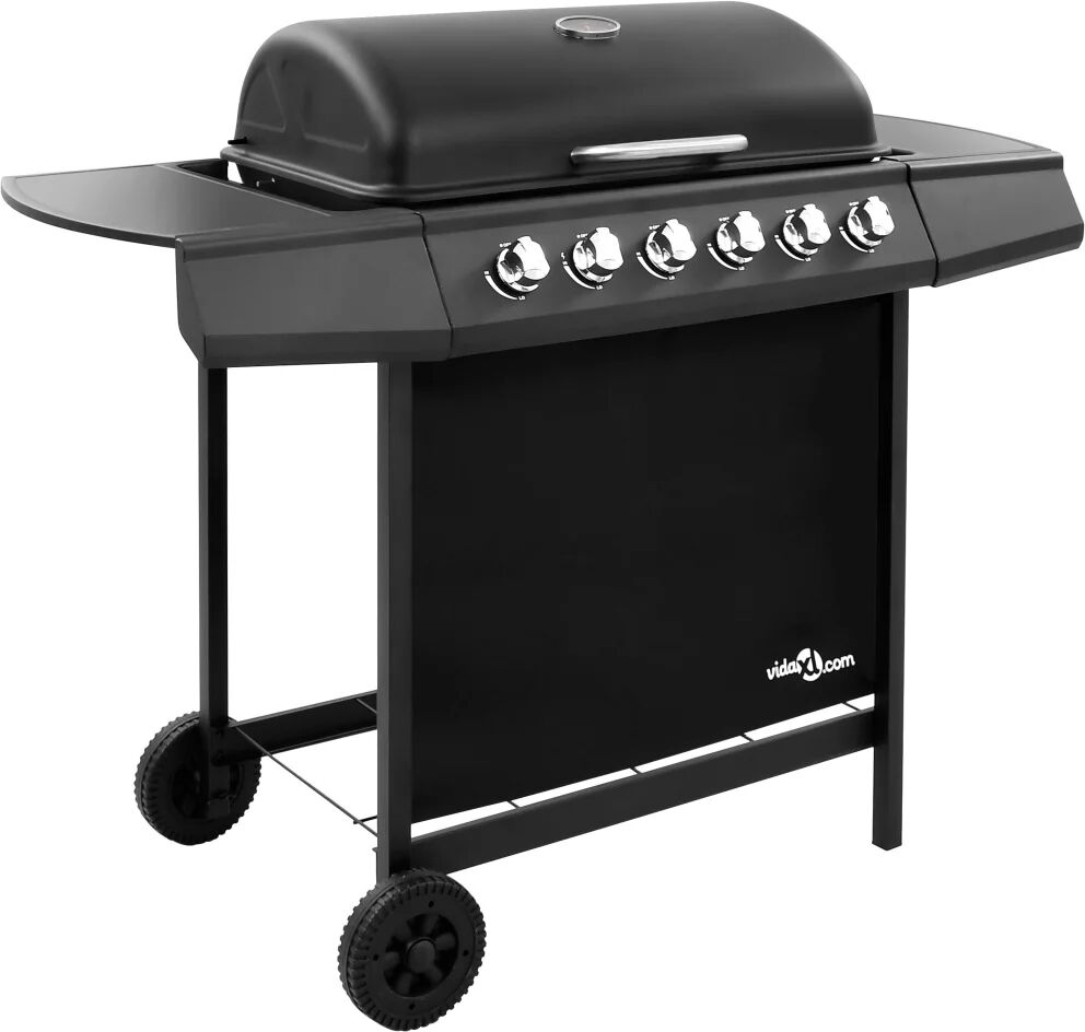 vidaXL Barbecue gril à gaz avec 6 brûleurs Noir