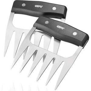 GEFU Fleischgabel »BBQ«, (Set, 2 tlg.), ergonomisch geformte Griffe für einen... silberfarben/schwarz