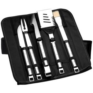 BergHOFF Grillbesteck-Set »Barbecue-Set in Falttasche«, (6 tlg.) silberfarben