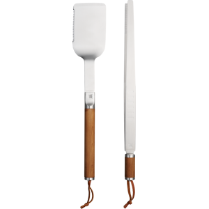 Fiskars Grillbesteck-Set »Norden Outdoor Grillset, 2-teilig«, (2 tlg.) Silber / Braun