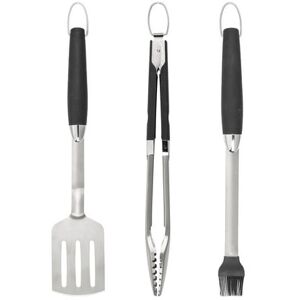 WENKO Grillbesteck-Set »BBQ«, (Set, 3 tlg.), aus rostfreiem Edelstahl und... silberfarben/schwarz Größe