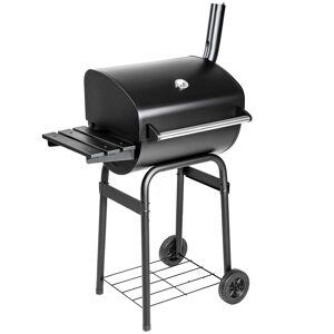 tectake Holzkohlegrill mit Deckel und Thermometer - schwarz