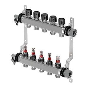 Uponor Vario S Heizkreisverteiler 1086545 Edelstahl, FM 9 x 3/4 Eurokonus, als Komplettverteiler