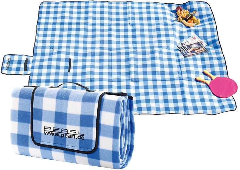 Pearl Fleece-Picknick-Decke mit wasserabweisender Unterseite, 200 x 175 cm