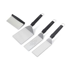 CHEFGASTRO BBQ Grillspachtel Plancha-Set, 4-teilig   3 Grillspachtel & 1 Grillschaber   Edelstahl, Kunststoff