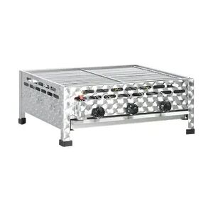 vidaXL Gastro-Gasgrill BBQ Bräter 3 Brenner Edelstahl