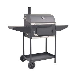 vidaXL Holzkohlegrill Smoker mit Ablage Schwarz