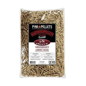 PINI Grillpellets Nr. 8 Kirsche 1,5 kg BBQ Hartholzpellets zum Grillen Räuchern Smoken