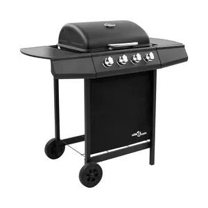 vidaXL Gasgrill mit 4 Flammen Schwarz