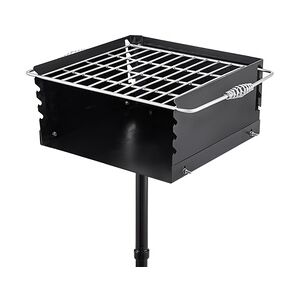 VEVOR Parkähnlicher im Freien Parkähnlicher Holzkohlegrill 16 x 16 Zoll Bodensäule, Grillwagen Holzkohle Edelstahl Leichtgrill Deckel Zubehör Barbecue Gerät für Steaks Hühnchen Burger zu Hause