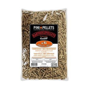 PINI Hartholz Pellets mit Gewürzen Nr. 6 BBQ Gewürze 1,5 Kg zum Grillen Räuchern Smoken