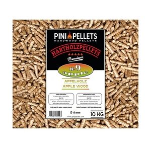 PINI Grillpellets Nr. 9 Apfel 10 kg BBQ Hartholzpellets zum Grillen Räuchern Smoken