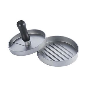 Intirilife Hamburger Presse in Grau mit 12 cm Durchmesser - Burger Presse Patty Maker BBQ Presse zum Grillen Campen für Zuhause und Caterer