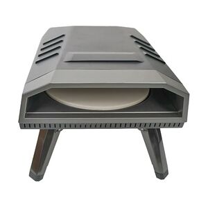 CHEFGASTRO BBQ Pizzaofen mit Abdeckhaube   HxBxT 34,7x35,9x64,7cm   4,65 kW   inkl. Ø30,5cm Pizzastein  Stahl pulverbeschichtet   Schwarz, Pizzamacher