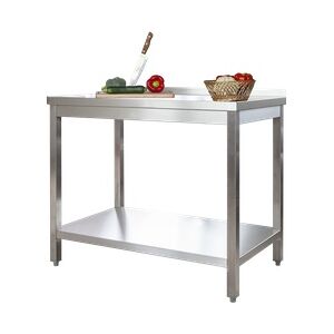 Brenn Blech GastroHero Edelstahl Arbeitstisch Profi 800 x 600 mm - mit Grundboden und Aufkantung