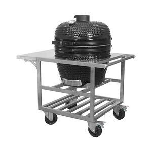 Metro Professional Kamado-Holzkohlegrill Naggado XL, Keramik / Edelstahl, Ø 60 x 127.1 cm, Seitenablage, Thermometer, fahrbar, schwarz