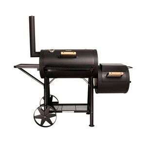 TAINO Yuma Massiver Smoker BBQ GRILLWAGEN Holzkohle Grill 90KG 3,5mm Offset