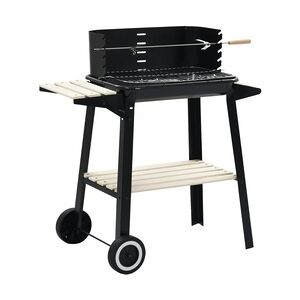 vidaXL Holzkohlegrill Standgrill mit Rädern