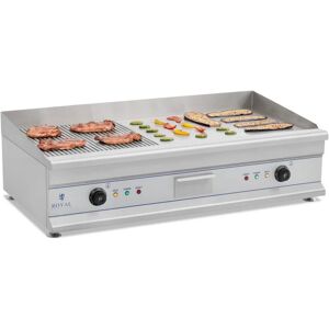 ROYAL CATERING Elektro Grillplatte Griddleplatte Griddle Bräter Grill 100cm geriffelt 2 x 3200W